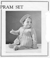 baby boys set knitting pattern from 1950s